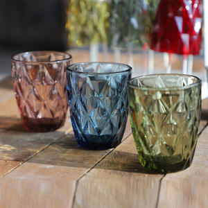 卸売アンティークグラスヨーロッパウェディングエンボスグリーンドリンクジュースガラスクリスタルヴィンテージゴブレットワイングラスカップ家庭用 - Product Image 4