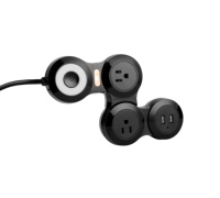 Adaptateur flexible multiprise US 2-5 voies, rallonge électrique pliable, prise universelle UK/US/EU avec port de charge rapide AC