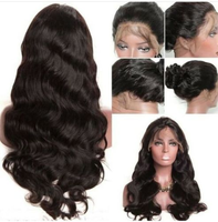 Perruque frontale en dentelle à ondulations bouclées, cheveux humains, sans colle, avec une ligne de cheveux réaliste pour femmes