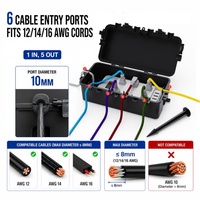Boîte électrique étanche pour extérieur IP65, boîte de protection pour rallonge et prise, boîtier de connexion de câble résistant aux intempéries