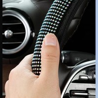 Vente en gros usine Housse de volant entièrement en strass élastique sans anneau intérieur entièrement incrustée de cristaux universelle 38cm
