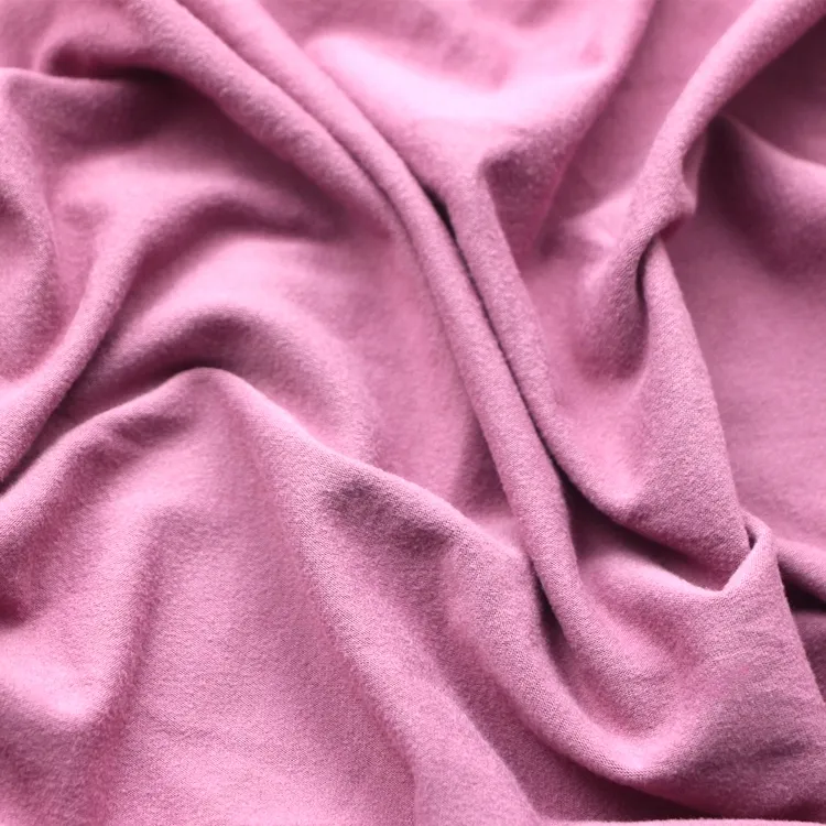 Tessuto in maglia Jersey singolo tessuto scamosciato in poliestere Spandex Micro carbonio Fine tessuto scamosciato in Jersey per maglietta