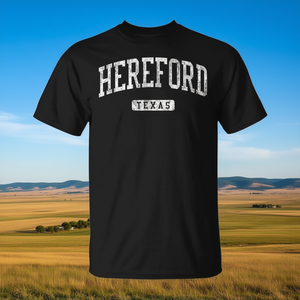 T-shirt sportiva vintage Hereford Texas nera da uomo taglia grande - Product Image 3