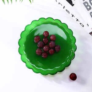 Plato de borde de encaje de vidrio para fiesta o boda, plato de 22,5/24,5 cm y 8/9 pulgadas con textura de Color para <span class=keywords><strong>cena</strong></span> y Color, romántico - Product Image 5