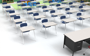 Juego de escritorio y silla escolar y sillas con mesa-Combo apilable de plástico duro para sala de entrenamiento, aula, sala de reuniones - Product Image 6