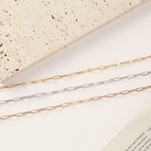 Custom Name Stainless Steel Gold Plated Paperclip Chains Necklace Unisex Birthday Gift Personalized <strong>Grandma</strong> <strong>Jewelry</strong> Mom's Gift - Product Image 1