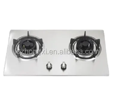 SS panel Gas Cooking 2 Burner Built in Gas Stove Brass Burner Cover LPG Cooktops Malaysia Sabaf Burner Built in Gas Hob