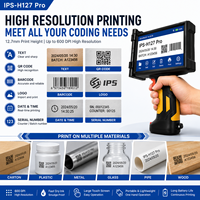 Imprimante jet d'encre TIJ industrielle portable IPS-H127 Pro 12,7 mm pour codage de date, codes QR, logos et lots sur plastique et papier