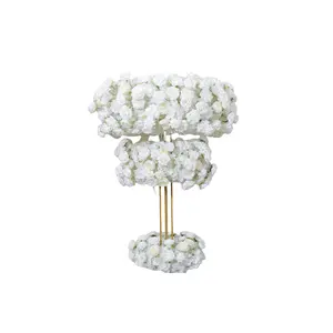 Beyaz dönme dolap yapay çiçek düğün masa çiçek kemer arka plan duvar dekoratif çiçek satır