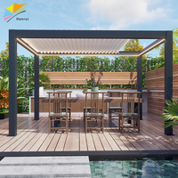 Pergola bioclimatique moderne rétractable en aluminium à commande à distance pour jardin et terrasse