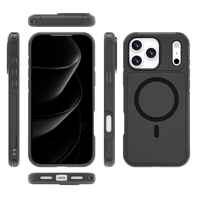 New Armor Shockproof Magnetic Heavy Duty Two Layer Rugged Airbag Defender Phone Case With Box Packing for iPhone 15 Pro Max 16