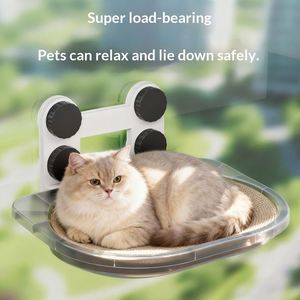 Hamac transparent pour chat à fixer sur fenêtre, avec ventouses puissantes, supporte de lourdes charges, siège de repos ensoleillé pour chats - Product Image 2