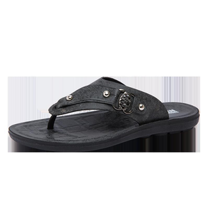 Tongs en cuir vintage pour hommes, <span class=keywords><strong>sandales</strong></span> décontractées antidérapantes pour un usage quotidien en été - Product Image 4