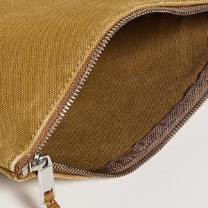 กระเป๋าเครื่องสำอางผ้าแคนวาสสีกากีสำหรับผู้หญิง พับได้ น้ำหนักเบา เป็นมิตรกับสิ่งแวดล้อม พกพาสะดวก ใช้ซ้ำได้ มีซิป สั่งทำได้ - Product Image 4