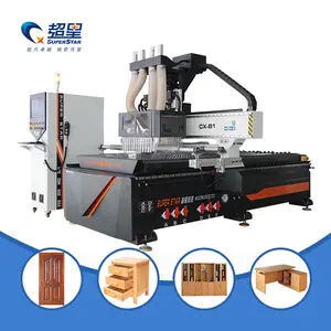 CNC multiheads wood routing 1325 woodworking machinery MDF plywood cutting engraving 3d cnc router