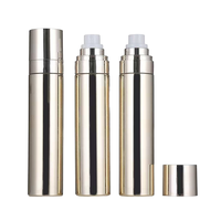 Envase Cosmético Vacío, Botella de Plástico PET Cilíndrica de 100 ml con Tapa de Rosca con Acabado Dorado para Tónicos y Sprays