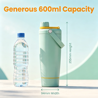 Bouteille d'eau isotherme personnalisée 20oz en acier inoxydable de qualité alimentaire avec poignée, idéale pour la gym et l'extérieur, avec impression de design sur le shaker.