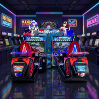 Machine de jeu de course de motos à deux joueurs avec environnement urbain virtuel pour les parcs d'attractions pour enfants