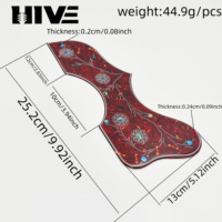 HIVE Placa Protectora Acústica para Guitarra de 41 Pulgadas con Diseño de Fuegos Artificiales, de Alta Calidad, Autoadhesiva, Antirrayas, Decorativa para Guitarra Folk