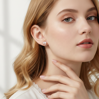 Cadeau de Noël pour petite amie, femme, bijoux fins de mariage, argent sterling 925, bague en zircon en forme de cœur, nœud papillon, boucles d'oreilles, ensemble de bijoux