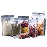 Pochette transparente à fond plat en plastique de qualité alimentaire Offre Spéciale réutilisable avec fermeture éclair pour l'emballage des grains de café
