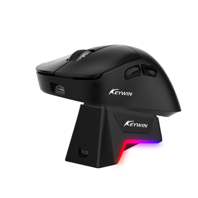 Tri Mode 2.4GHz Wireless Light Weight Gaming Mouse 12000DPI Ergonomic Mouse Desktop Charger Base RGB Rechargeable Mouse