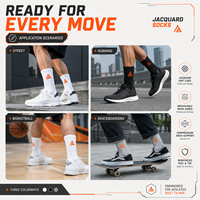 Chaussettes de sport pour hommes personnalisées, écologiques, respirantes en maille, avec logo jacquard, pour la course, la randonnée, le basketball, chaussettes athlétiques de printemps