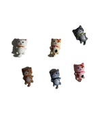 Aimants de réfrigérateur en forme d'ours, décorations autocollantes magnétiques - 10 pièces, 3D, en résine, style Art déco, couleurs mélangées, réutilisables