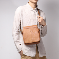 Sac bandoulière vintage en cuir Crazy Horse, sac à bandoulière en cuir véritable pour homme, sac messager antivol