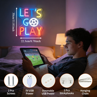 Letrero de Neón LED Decorativo para Pared Neonawall Lets Go Play Football, Regalo Perfecto para Fanáticos del Fútbol y Jugadores