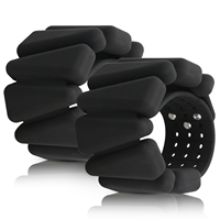 Bracelet de cheville réglable personnalisé en fer et silicone écologique, noir, avec fermeture éclair, pour Pilates, Yoga et Gym