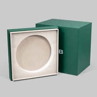 Grande boîte en bois en cuir verte de luxe personnalisée Médailles de pierres précieuses Plaques Trophées sportifs de pierre Boîtes d'emballage de luxe Boîte d'affichage de pièces de monnaie