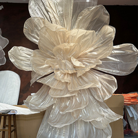 NIKA Arche géante de 10 pieds en organza pour fleurs, grande toile en maille champagne pour décoration de mariage et de fête