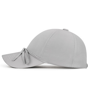 Women's Baseball Cap With Bow Tie Quick Drying Sun Protection Breathable Mesh Gray - Product Image 2