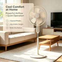 Ventilateur sur pied silencieux de 16 pouces avec minuterie, inclinaison réglable et oscillation verticale pour chambre et appartement, idéal pour la circulation de l'air