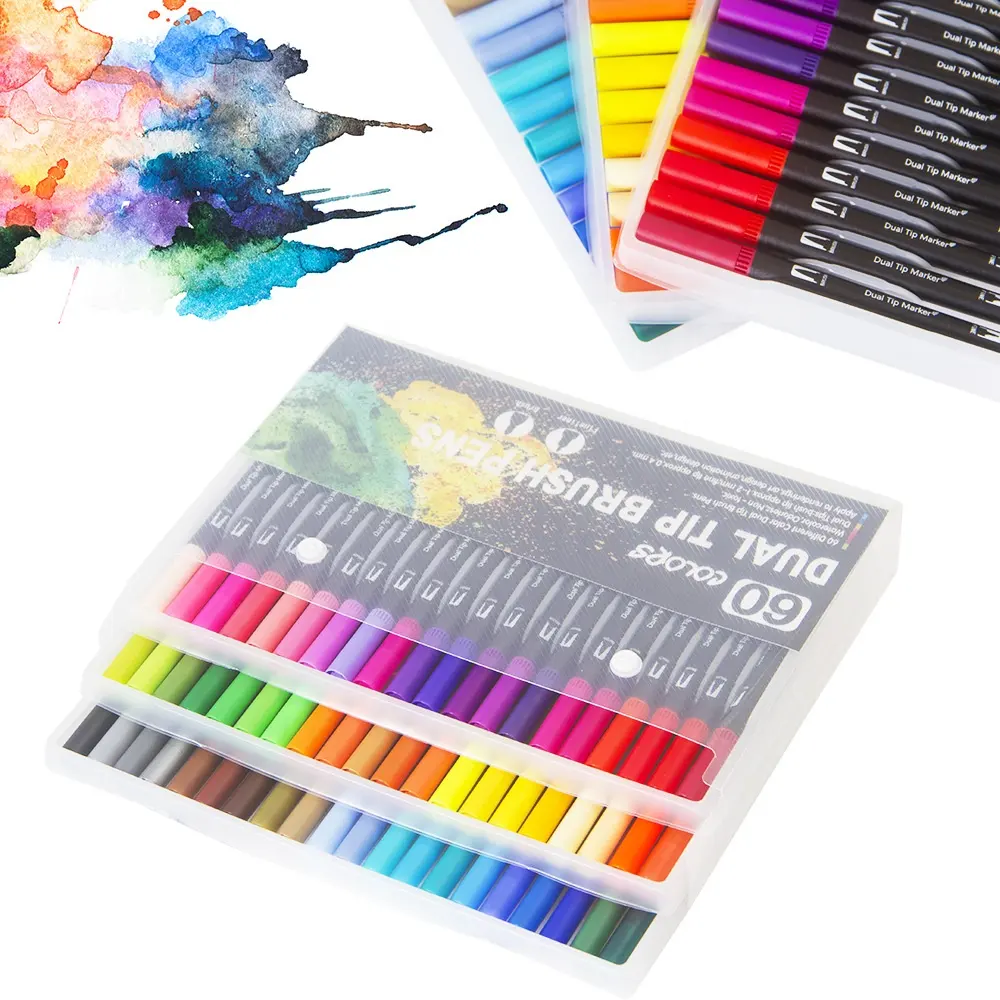 60 Color Watercolor Pen Soft Brush Marker Pen Stationery Drawing Painting Pen for Art School Supplies