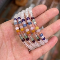 Bracelet à boucle unique en quartz clair naturel, pierres précieuses brutes multicolores, Feng Shui