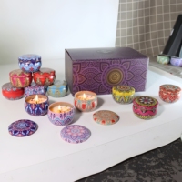 Offre Spéciale coffret cadeau de luxe vente en gros de boîtes d'arômes en métal bougie en pot avec parfum naturel de cire de soja pour les vacances-pour Ramadan Pâques Diwali