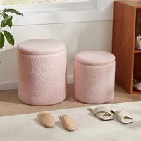 Chaise rembourrée ronde moderne avec commode de rangement pour maquillage pour le salon ou la chambre à coucher repose-pieds pouf