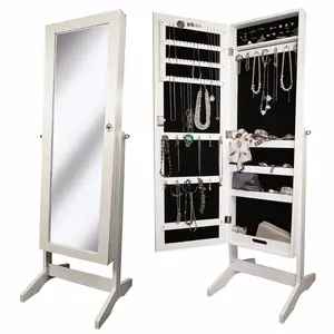 standing wall over the door jewelry box wardrobe armoire with full length mirror