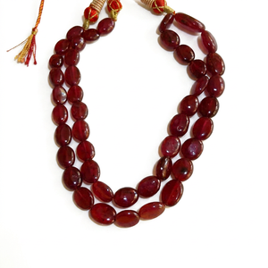 Perles ovales de rubis rouge de très bonne qualité avec certificat IGI - Product Image 1