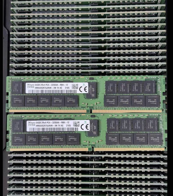 Used 64GB DDR4 PC4-2133P 2400T 2666V 3200A ECC REG Memory RAM for Sam Sung & SK Hynix Servers 2R4 4DR4 2666V 3200A