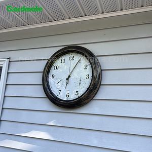 <span class=keywords><strong>Horloge</strong></span> de jardin suspendue en quartz étanche avec thermomètre et hygromètre pour porche, <span class=keywords><strong>piscine</strong></span>, intérieur/extérieur - Design vintage - Product Image 4