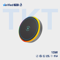 Chargeur de voiture magnétique électrique TKT 15W, charge rapide, support de charge sans fil USB-C, rotation à 360 degrés, refroidisseur de téléphone portable