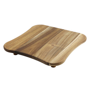 Planche à découper en bois d'acacia 30x30x4,5cm carrée pour fruits, pain, steak, usage en cuisine - Product Image 1