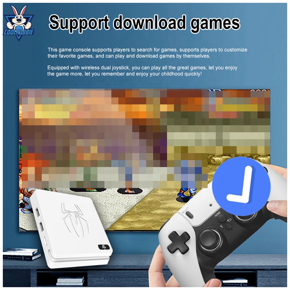 CoolRabbie M5 Console de jeu vidéo rétro bâton de jeu sans fil 4k intégré 15000 jeux TV Console de jeu rétro pour PS1/SFC