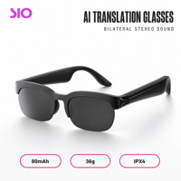 Lunettes de traduction IA, son stéréo bilatéral, contrôle tactile, Type C, IPX4, légères, pour les voyages et les affaires