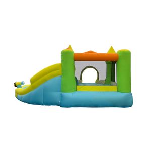 Château gonflable aquatique familial pour jardin avec tunnel ludique et long toboggan incurvé sécurisé - Product Image 4