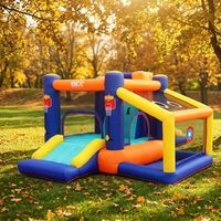 Château gonflable commercial en PVC durable de 0,55 mm d'épaisseur, certifié CE, garantie 3 ans, combo château gonflable et trampoline pour fêtes