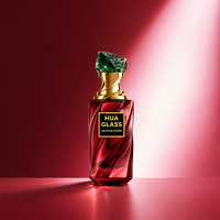 Produit Tendance : Flacon en Verre Vide Torsadé 30ml 50ml 100ml avec Logo Personnalisé, Couvercle Doré Effet Pierre Précieuse Irrégulière, pour Parfum